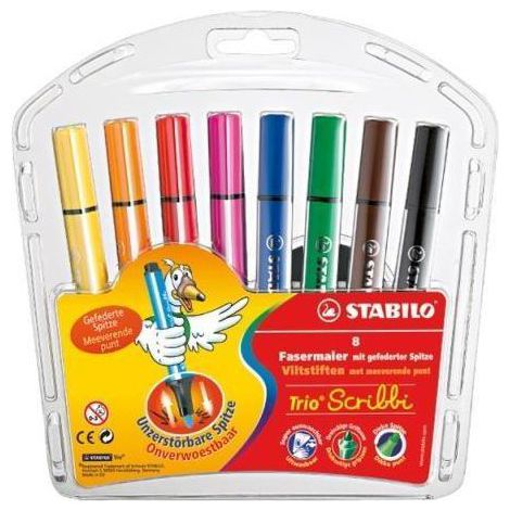 Pisaki Stabilo Scribbi, 8 kolorów